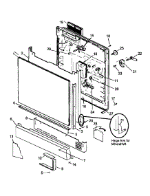 Door Assy parts for Caloric Dishwasher CDU220DB-P1307506W from AppliancePartsPros.com