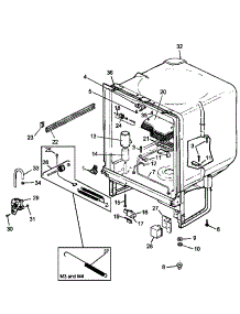 Tub Assy parts for Caloric Dishwasher CDU220DB-P1307506W from AppliancePartsPros.com