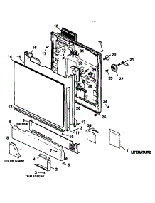 Door And Door Trim parts for Caloric Dishwasher CDU500C/P1188319W from AppliancePartsPros.com