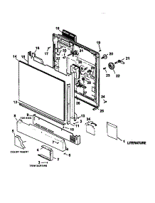Door parts for Caloric Dishwasher CDU500CB/P1188319W from AppliancePartsPros.com
