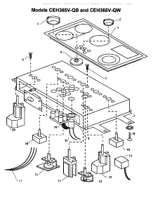 Models Ceh365v-Qb And Ceh365v-Qw (Ceh365q) (Ceh365v-Qb) (Ceh365v-Qw) parts for Thermador Electric Cooktop CEH365Q from AppliancePartsPros.com