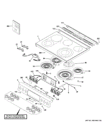 Control Panel & Cooktop parts for Ge Electric Range CES750P2M3S1 from AppliancePartsPros.com
