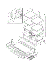 Shelves parts for Crosley Bottom-Mount Refrigerator CFD28SDS1 from AppliancePartsPros.com