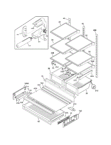 Shelves parts for Crosley Bottom-Mount Refrigerator CFD28SDS9 from AppliancePartsPros.com