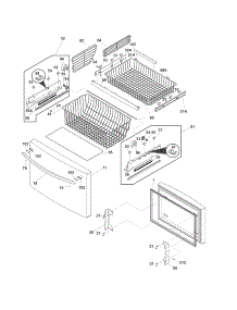 Freezer Drawer, Baskets parts for Crosley Bottom-Mount Refrigerator CFD28WIB9 from AppliancePartsPros.com