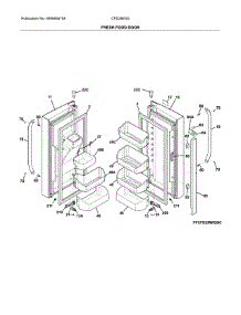 Fresh Food Door parts for Crosley Bottom-Mount Refrigerator CFD28WIQBC from AppliancePartsPros.com