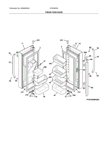 Fresh Food Door parts for Crosley Bottom-Mount Refrigerator CFD28WIQBE from AppliancePartsPros.com