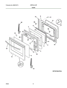 Door parts for Frigidaire Electric Range CFEF3016VSF from AppliancePartsPros.com
