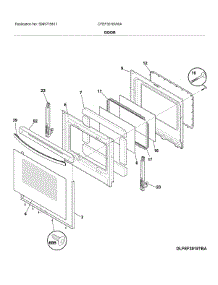 Door parts for Frigidaire Electric Range CFEF3016VWA from AppliancePartsPros.com