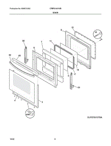 Door parts for Frigidaire Electric Range CFEF3016VWE from AppliancePartsPros.com