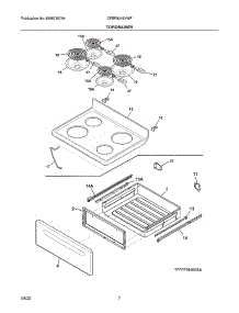 Top / Drawer parts for Frigidaire Electric Range CFEF3016VWF from AppliancePartsPros.com