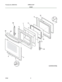 Door parts for Frigidaire Electric Range CFEF3016VWF from AppliancePartsPros.com