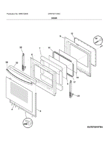 Door parts for Frigidaire Electric Range CFEF3017UWC from AppliancePartsPros.com