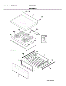 Top / Drawer parts for Frigidaire Electric Range CFEF3052TWD from AppliancePartsPros.com