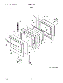 Door parts for Frigidaire Gas Range CFEF3054TDK from AppliancePartsPros.com
