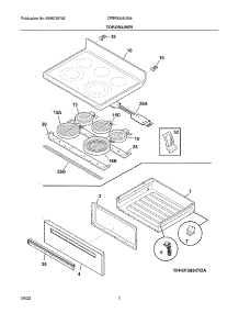 Top / Drawer parts for Frigidaire Electric Range CFEF3054USM from AppliancePartsPros.com