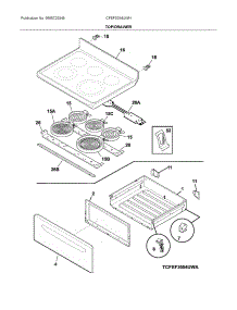 Top / Drawer parts for Frigidaire Electric Range CFEF3054UWH from AppliancePartsPros.com