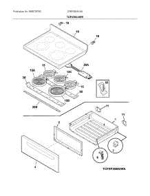 Top / Drawer parts for Frigidaire Electric Range CFEF3054UWJ from AppliancePartsPros.com