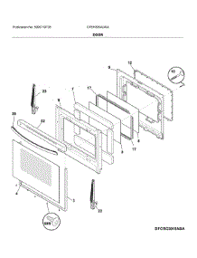 Door parts for Frigidaire Electric Range CFEH3054UWA from AppliancePartsPros.com