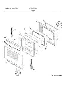 Door parts for Frigidaire Electric Range CFEH3054UWC from AppliancePartsPros.com