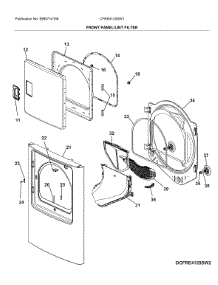 Front Panel / Lint Filter parts for Frigidaire Dryer CFRE4120SW1 from AppliancePartsPros.com
