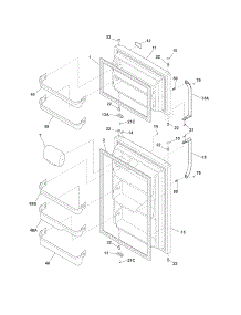 Door parts for Crosley Top-Mount Refrigerator CFTR1826PS6 from AppliancePartsPros.com