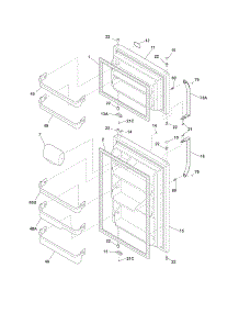 Door parts for Crosley Top-Mount Refrigerator CFTR1826PS7 from AppliancePartsPros.com