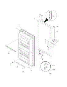 Door parts for Crosley Upright Freezer CFUF14LW0 from AppliancePartsPros.com