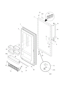 Door parts for Crosley Upright Freezer CFUFH17LW1 from AppliancePartsPros.com