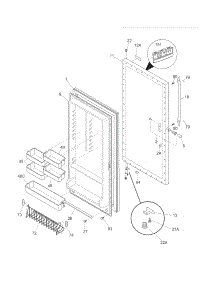 Door parts for Crosley Upright Freezer CFUFH17LW3 from AppliancePartsPros.com