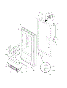Door parts for Crosley Upright Freezer CFUFH17LW4 from AppliancePartsPros.com