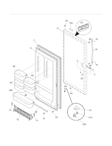 Door parts for Crosley Upright Freezer CFUFH20LW0 from AppliancePartsPros.com