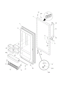 Door parts for Crosley Upright Freezer CFUFHC21PW1 from AppliancePartsPros.com