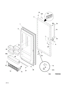 Door parts for Crosley Upright Freezer CFUFHC21PW2 from AppliancePartsPros.com