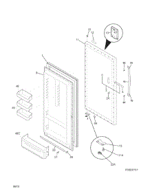 Door parts for Crosley Upright Freezer CFUFHC21QWB from AppliancePartsPros.com
