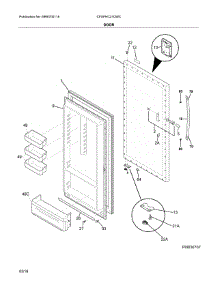 Door parts for Crosley Upright Freezer CFUFHC21QWC from AppliancePartsPros.com