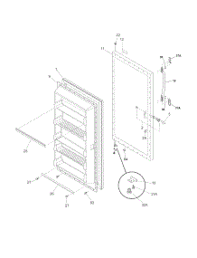 Door parts for Crosley Upright Freezer CFUM14LW0 from AppliancePartsPros.com