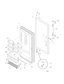 Door parts for Crosley Upright Freezer CFUM21PW1 from AppliancePartsPros.com