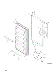 Door parts for Crosley Freestanding Freezer CFUMC17QWB from AppliancePartsPros.com
