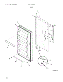 Door parts for Crosley Upright Freezer CFUMC21QW2 from AppliancePartsPros.com