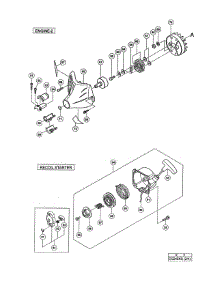 Recoil Starter / Fan Case parts for Hitachi Gas Line Trimmer CG24EKSL from AppliancePartsPros.com