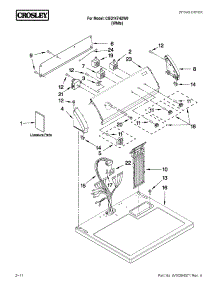 Top And Console Parts parts for Crosley Dryer CGD147HXW0 from AppliancePartsPros.com