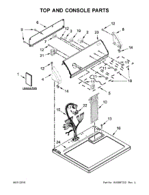 Top And Console Parts parts for Crosley Dryer CGD147SDW3 from AppliancePartsPros.com