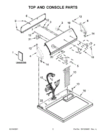 Top And Console Parts parts for Crosley Dryer CGD7006GW1 from AppliancePartsPros.com