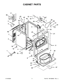 Cabinet Parts parts for Crosley Dryer CGD7011LW1 from AppliancePartsPros.com