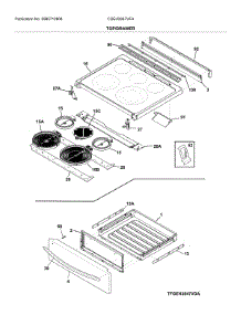 Top / Drawer parts for Frigidaire Electric Range CGEH3047VFA from AppliancePartsPros.com