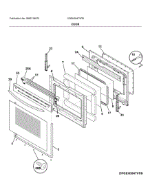 Door parts for Frigidaire Electric Range CGEH3047VFB from AppliancePartsPros.com
