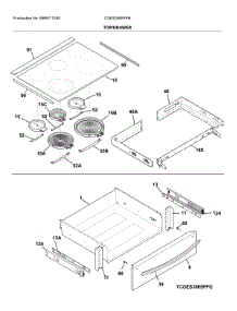 Top / Drawer parts for Frigidaire Electric Range CGES3065PFN from AppliancePartsPros.com