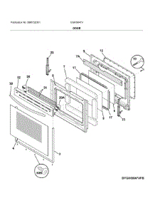 Door parts for Frigidaire Electric Range CGIH3047VDB from AppliancePartsPros.com