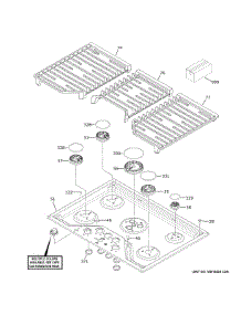 Control Panel & Cooktop parts for Ge Gas Cooktop CGP70302N1S1 from AppliancePartsPros.com